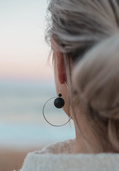 Saturn Earrings | black