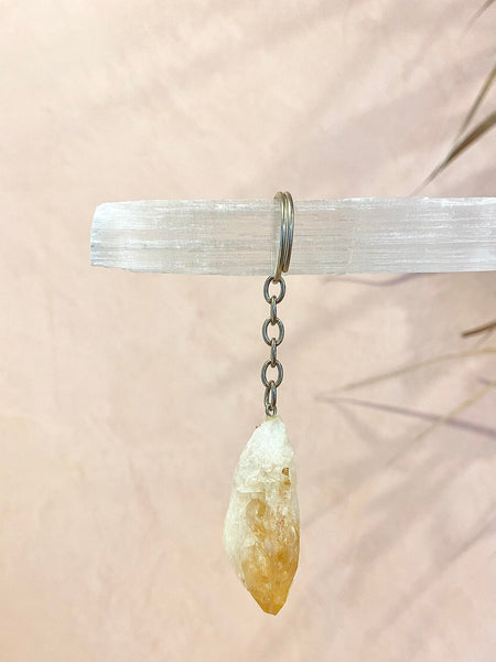 Citrine Raw Key Ring - The Wong Way