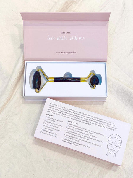Crystal Facial Roller - Black Obsidian - The Wong Way