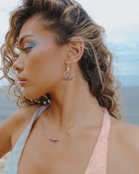 I Am Calm Earrings | Amethyst - The Wong Way