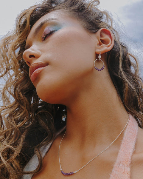 I Am Calm Earrings | Amethyst - The Wong Way