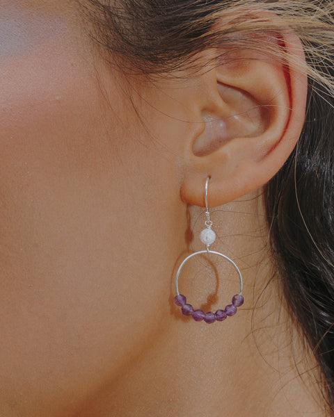 I Am Calm Earrings | Amethyst - The Wong Way