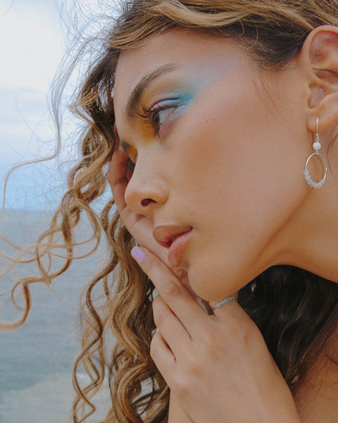 I Am Courageous Earrings | Aquamarine - The Wong Way