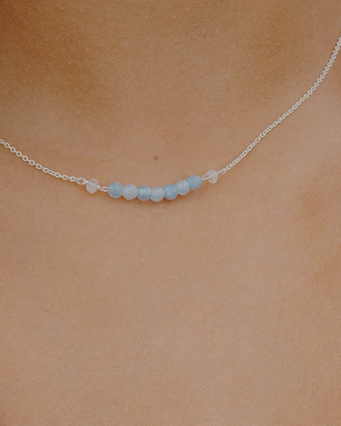 I Am Courageous Necklace | Aquamarine - The Wong Way