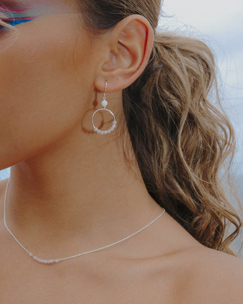 I Am Loved Earrings | Rose Quartz - The Wong Way