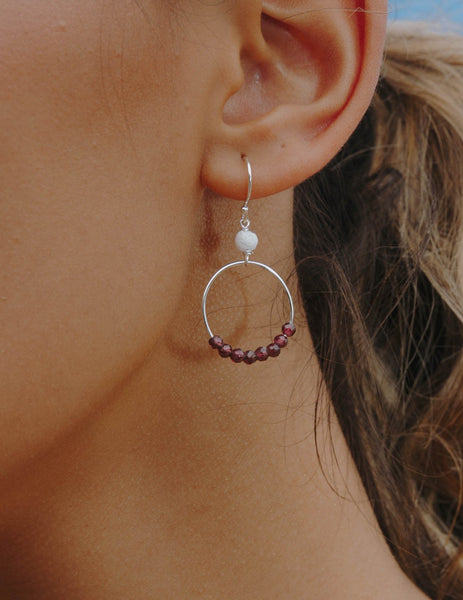 I Am Strong Earrings | Garnet - The Wong Way