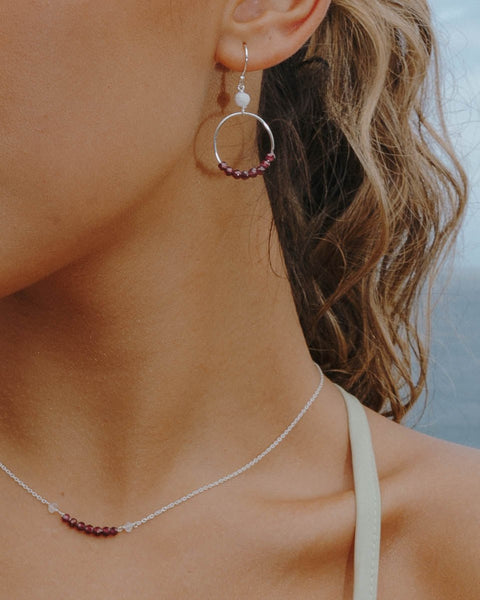 I Am Strong Earrings | Garnet - The Wong Way