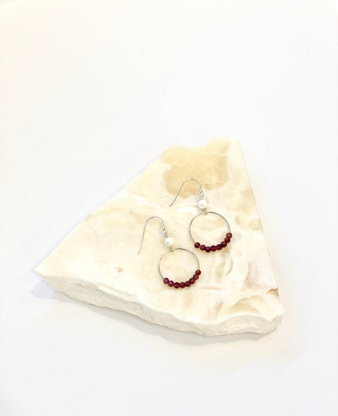 I Am Strong Earrings | Garnet - The Wong Way