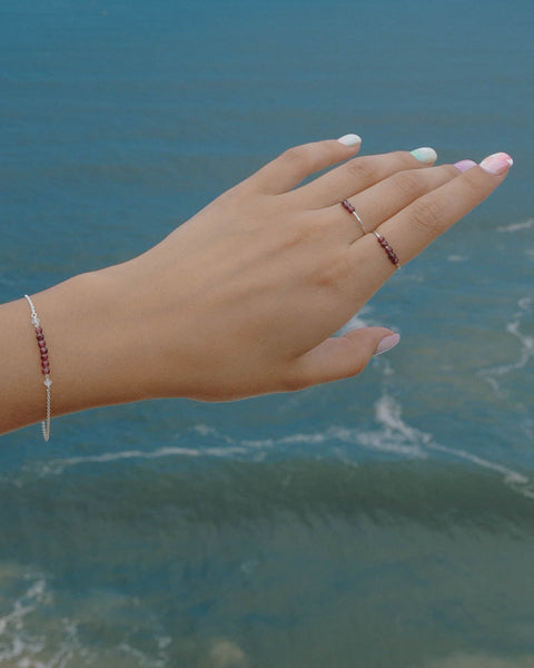 I Am Strong Ring | Garnet - The Wong Way