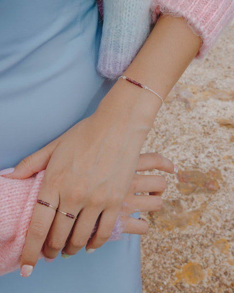 I Am Strong Ring | Garnet - The Wong Way