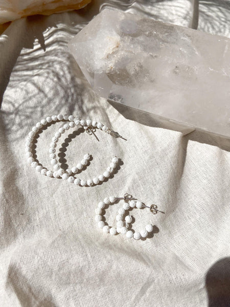 Mini Jupiter Earrings - white - The Wong Way