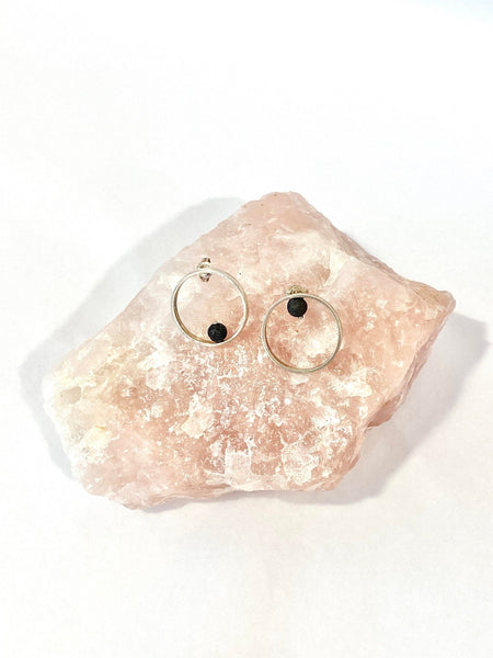 Mini Saturn Earrings | black - The Wong Way