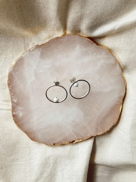 Mini Saturn Earrings - white - The Wong Way