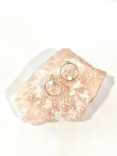 Mini Saturn Earrings | white - The Wong Way